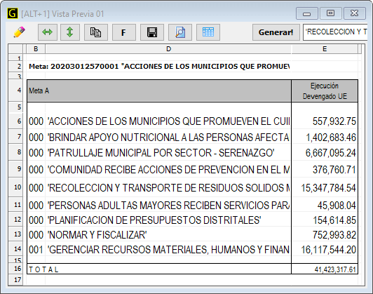 Ventana de reporte de gastos